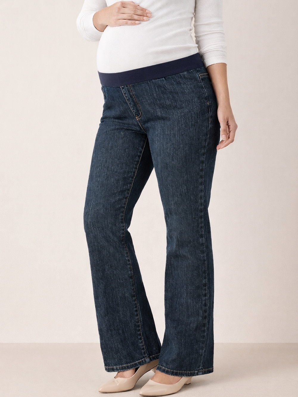 Announcements Maternity Jeans L Dark Wash Classic Blue Boot Cut Maternity Jeans